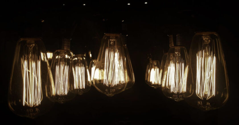 Light Bulbs at night